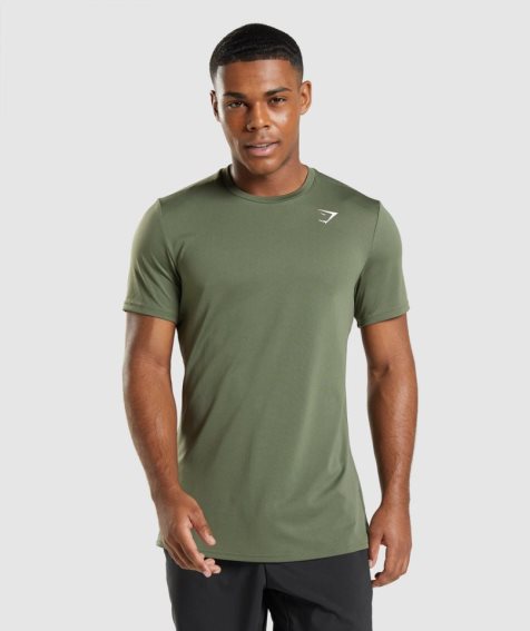 Men's Gymshark Arrival T-Shirts Olive | CA 57N813